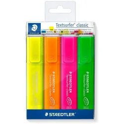 STAEDTLER 364 P WP4, 4 Stück(e), Grün, Orange, Pink, Gelb, Meißel, Grün, Orange, Pink, Gelb