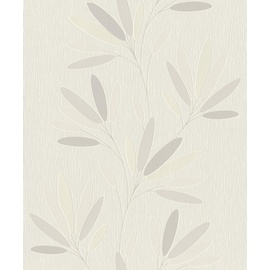 Rasch Textil Rasch Tapeten Vliestapete (floral) Weiß Grau 10,05 m x 0,53 m Tapetenwechsel