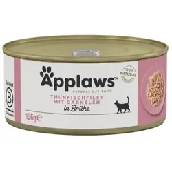 Applaws Nassfutter Katze Adult in Brühe Thunfisch mit Garnelen 96x156 g