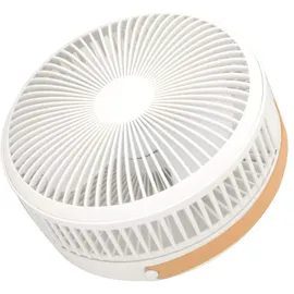 COOLSERIE Akku Teleskop Standventilator 20 cm Weiß