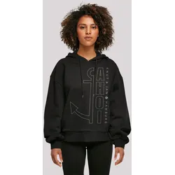 T-Shirt F4NT4STIC "Ahoi Anker Knut & Jan Hamburg", Damen, Gr. 3XL, schwarz, Obermaterial: 100% Baumwolle, casual, oversize, Langarm ohne Bündchen, Shirts, Print