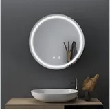 WDWRITTI Badezimmerspiegelschrank Rund mit Steckdose Spiegelschrank Badezimmer 3Lichtmodi Dimmbar 60x60 (Badschrank mit Spiegel Hängeschrank Schwarz, Anti-fog, Speicherfunktion) Alu-Schranktür mit HD Spiegel, Stahlblechregale, mit Netzadapter, IP44 schwarz