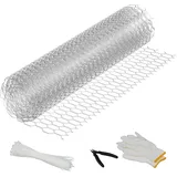 Relaxdays Maschendrahtzaun, 15 x 25 mm, Silber