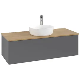Villeroy & Boch Waschtisch-Unterschrank mit Beleuchtung 120 x 36 x 50 cm Anthrazit Matt Lackiert / Honey Oak