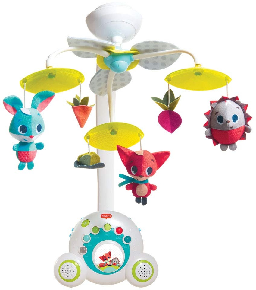 Tiny Love Soothe 'n Groove Mobile, Musik-Mobile für Babys, 18 Melodien, 0+ Monaten, Meadow Days