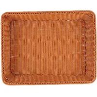 Geflochtener Servierkorb Aufbewahrungskorb XL 45x34x8cm für Brot, Gemüse, Obst - Rechteckiger Multifunktionaler Küchenbehälter Robust Büro, Picknick, Haushalt
