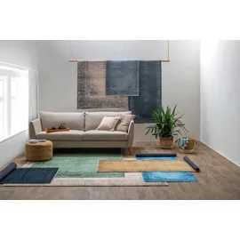 tesso living Kelim Vintage Teppich Wohnzimmer Sand 195 X 280 cm, Moderner Kurzflor Teppich Super Soft