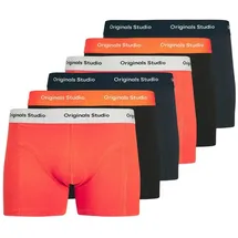 JACK & JONES Vesterbro Solid Boxershorts blau/orange/schwarz M 6er Pack