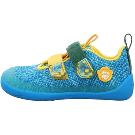 Affenzahn Halbschuh Knit Happy Kreativ Bär für Kinder, blau, Größe 34 EU