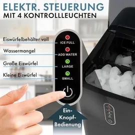 Bomann EWB 6068 CB Tragbarer Eiswürfelbereiter 10 Minuten | bis zu 10kg Eis in 24 Std. | Eiswürfel Maschine mit 2 Eiswürfelgröße... - Schwarz