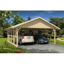 Skan Holz Schwarzwald Doppel 684x772cm Dachsch.unbehandelt inkl.Abstellraum Holzcarport