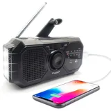 Tragbares Kurbelradio Mit Solarbetrieb Für Notfälle, Am/fm-dynamoradio, Wiederaufladbarer 2500-mah-akku (usb-c), Led-taschenlampe, Sos-alarm, Kompass, Kleines Radio Für Outdoor-notfälle, Wandern Und C