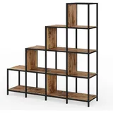Vicco Treppenregal Raumteiler Fyrk 10 Fächer Bücherregal Aktenregal