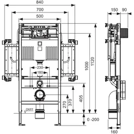 TECE TECEprofil WC-Gerontomodul mit Uni-Spülkasten, Bauhöhe 1120mm, 9300309