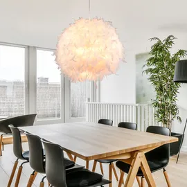 GLOBO Federlampe 1-flg. 60 cm rund weiß Textil