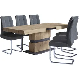 byLIVING Esszimmerstuhl Marlen XXL Mikrofaser grau 2er Set