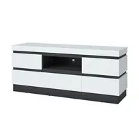 Die Möbelfundgrube Campania TV-Lowboard 161x68x45 cm Weiß Kunststoff/Spanplatte/Holzwerkstoff