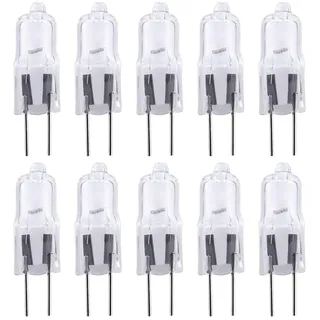 NCC-Licht 10 x Halogen Leuchtmittel Stiftsockel 20W G4 12V klar 300lm warmweiß 2800K dimmbar