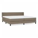 vidaXL Boxspringbett mit Matratze Taupe 200x200 cm Stoff