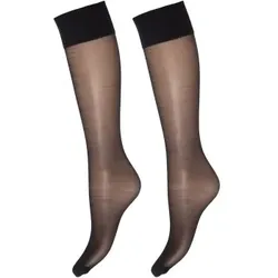 Deocy Silk Look 20d Kneehighs Strumpfhosen 2P Schwarz Polyamid One Size Damen