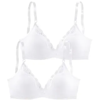PETITE FLEUR Bralette-BH Damen 2x weiß Gr.70C