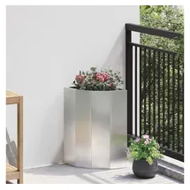 vidaXL Eckpflanzer Silber 30 x 30 x 50 cm Edelstahl