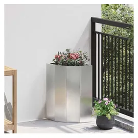 vidaXL Eckpflanzer Silber 30 x 30 x 50 cm Edelstahl