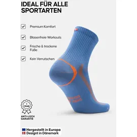Danish Endurance Quarter Pro Sportsocken 5er Pack Schwarz 39-42