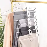 Set Mit 2 8-in-1 Hosenbügeln, Platzsparende Kleiderbügel Für Hosen, Schals, Krawatten Und Gürtel