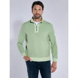 engbers Herren Sweatshirt mit Zipper grün regular uni Zipper - S
