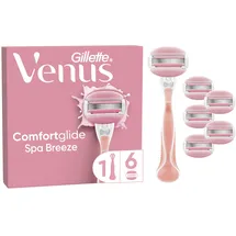 Gillette Comfortglide Spa Breeze Damenrasierer + 6 Rasierklingen