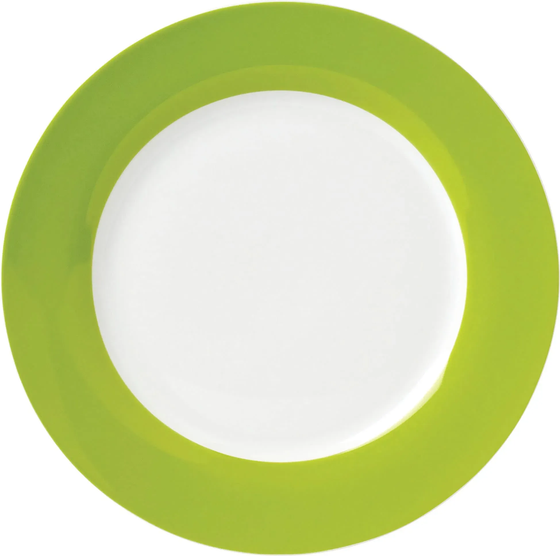 Speiseteller VAN WELL "Vario" Gr. 26,5 cm, grün (grün, weiß) Speiseteller Porzellan, spülmaschinen- und mikrowellengeeignet, Ø 26,5 cm
