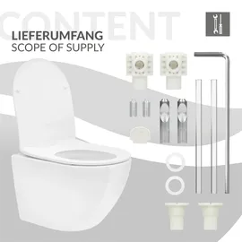 luxebath Wand-WC mit WC-Sitz Weiß Nano