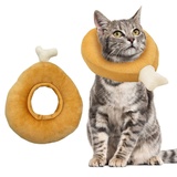 jiuzcare Halskrause Hund Katzen Schützender, Einstellbar Anti-Biss-Halsband für Hunde Katzen Halskrause Halsband Soft Vorbeugung Von Infektionen, Kratzern, Postoperativer Genesung, Chicken Leg & 28cm