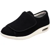 SDEQA Schuhe Für Diabetiker, Extrabreite Herrenschuhe, Verstellbar, Geschwollene Knöchel, Ödeme, Füße, Hausschuhe, Leicht, Atmungsaktiv, Für Drinnen Und Draußen,Schwarz,47 EU - 47 EU