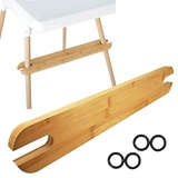 Fußablage für Kinderhochstuhl, Baby Hochstuhl Fußstütze, Abnehmbare Natürliche Bambus Fußstütze mit Rutschfesten Gummiringen, Ergonomisches Design Bambus Trittbrett Tolles Geschenk, 50x8,2x1,9 cm