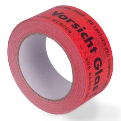 KK Verpackungen 1944 Rollen Papier-Klebeband "Vorsicht Glas" nachhaltig Paketband Packband 50mm x 50m 135my braun /