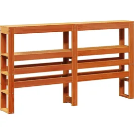 vidaXL Kopfteil mit Ablagen Wachsbraun 160 cm Massivholz Kiefer