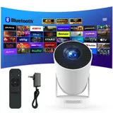 Mini Beamer, 4K 1080P Tragbarer Mini Projektor, Ausgestattet mit Bluetooth 5.4, HDMI-Schnittstelle, 5W Tieftöner, Beamer Auto Keystone 180°Dreh Kompatibel mit HDMI/TV Stick/Laptop