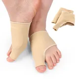 MXTIMWAN 2 Paar Hallux Valgus Socken,Beige Hallux Valgus Korrektur Großer Zeh & Fußzehen Entlastung Vorfusspolster Schiene, Ballenzehen für Hammer Zehe Schmerzlinderung für Damen & Herren,Größe L