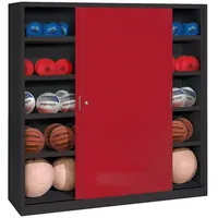 C+P Ballschrank mit Vollblech-Schiebetüren (Typ 4). HxBxT 195x120x50 cm