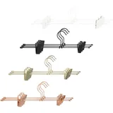 Natural Goods Berlin Gard Hosenbügel 360° drehbar Kleiderbügel Metall Wirbelhaken Multifunktionsbügel platzsparend Rockbügel für Kleiderstangen und Garderobenständer (Hosenbügel - 3er Set, Weiß)