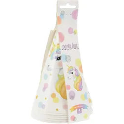 Partyhüte 16cm mit Einhorn Motiv 8er Set Geburtstagshut Partydeko Geburtstagsdeko Kindergeburtstag Weiß Pastellfarben