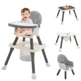 hochstuhl baby 7in1 kinderstuhl mit babywiege/fußstütze/rollen, hochstuhl baby mit liegefunktion, baby hochstuhl ab geburt,kinderhochstuhl klappbar ab 0-36 monate Kinder kleinkinder