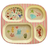 Rice Kinderteller mit 4er Einteilung - coral - Ocean Print
