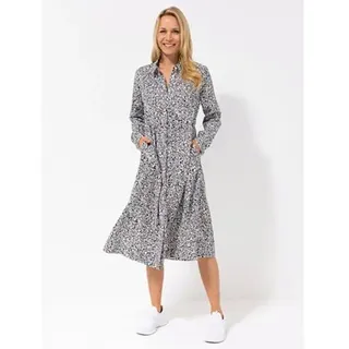 LOVELY SISTERS® Kleid, 1/1-Arm Hemdblusenkragen Knopfleiste Allover Druck
