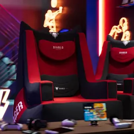 Diablo Chairs Diablo Gaming Sessel Gamer Stuhl Aufblasbar, Belastbar bis 120 kg, Schwarz-Rot + Luftpumpe - Schwarz