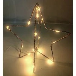 LED-Weihnachtsstern 30cm gold glitzernd Adventsstern Leuchtstern Drahtstern Deko Stern