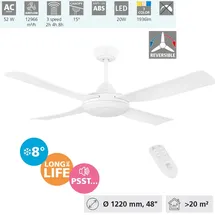 EGLO Bondi 1 122 cm Deckenventilator weiß mit Licht