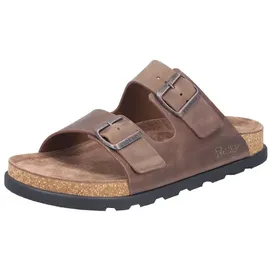 Rieker Pantolette Sommerschuh, Strandschuh, Hausschuh mit bequemem Fußbett braun 46 EU